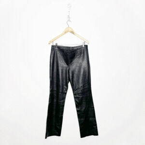 vtg Y2k 00s CRIME INC leather boot leg pants black high rise womens 10